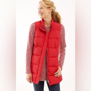 J. Jill Long Down Puffer Vest Red size M